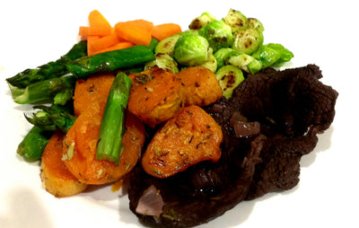 Beef Roast with Broccoli & Sweet Potatoes Recipe